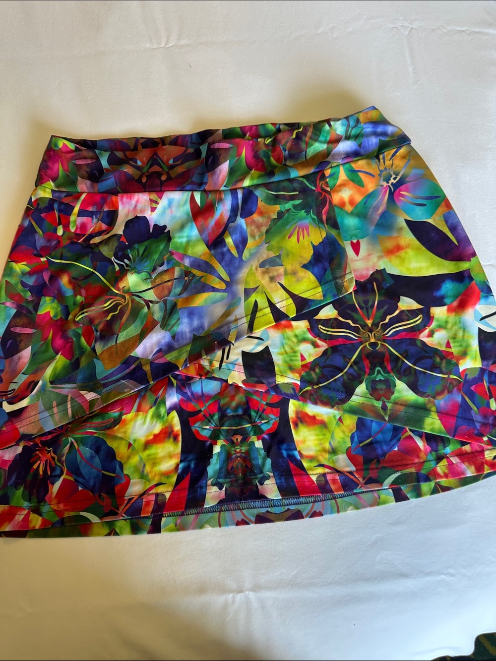 Tzu Tzu Multicolor Floral Mini Skirt - Red, Blue, Green, Yellow, Purple
